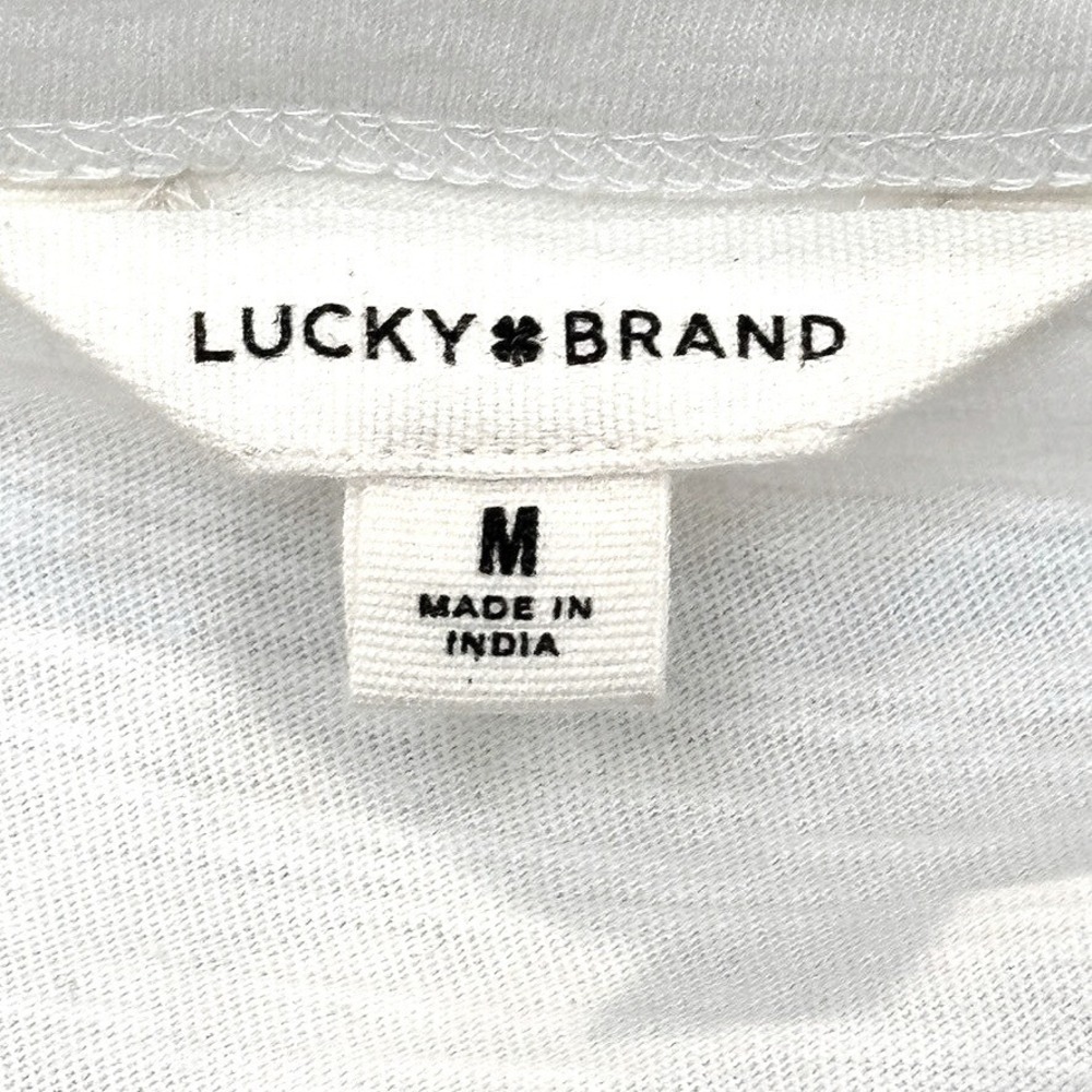 Lucky Brand White Embroidered Peasant Top Sz M 100% Cotton Boho Coastal NWT - Picture 5 of 10